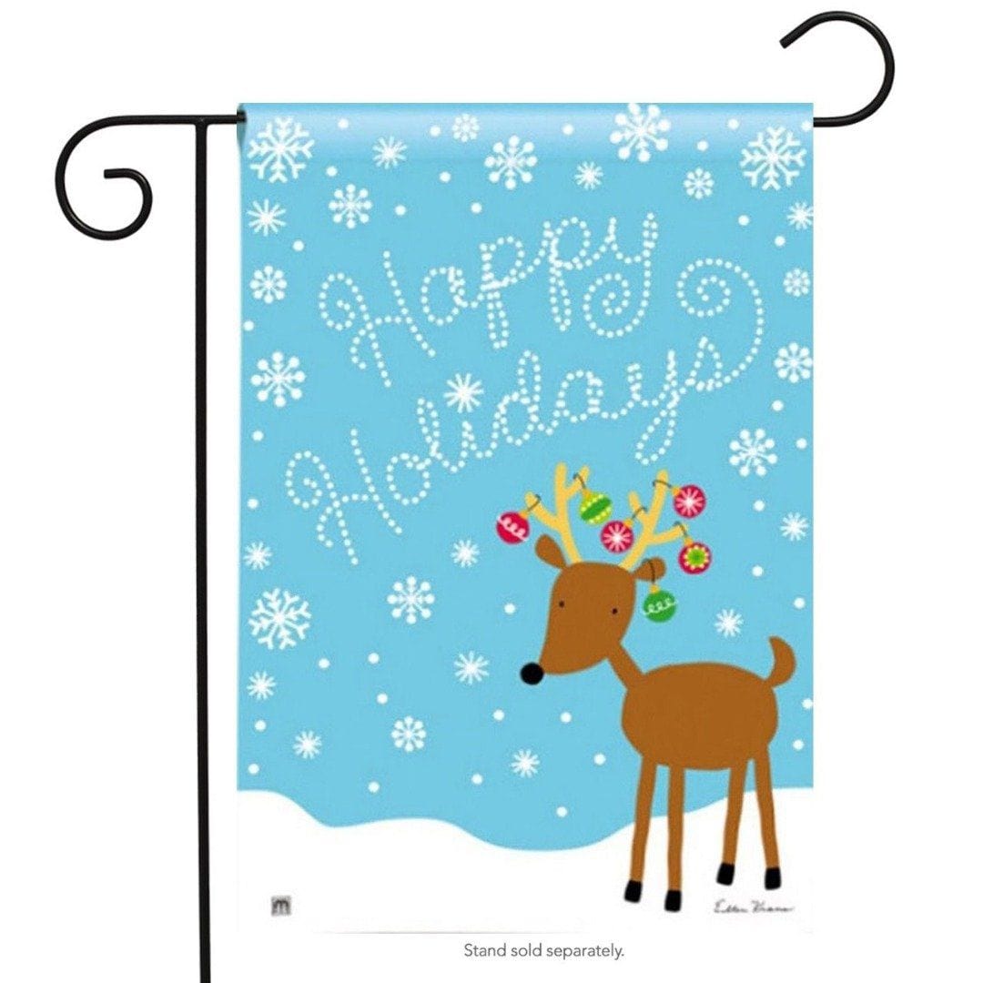 Reindeer Cheer Christmas Garden Flag Happy Holidays 35507 Heartland Flags