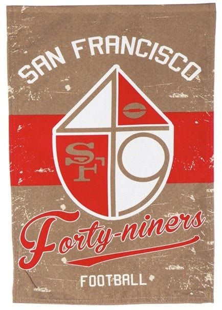 San Francisco 49ers Garden Flag 2 Sided Vintage Throwback Logo 14L3826VINT Heartland Flags