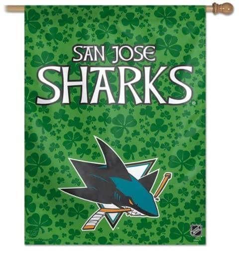 San Jose Sharks Flag St Patricks Clover House Banner 4346101 Heartland Flags