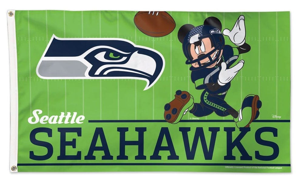 Seattle Seahawks Flag 3x5 Mickey Mouse Football 72594117 Heartland Flags