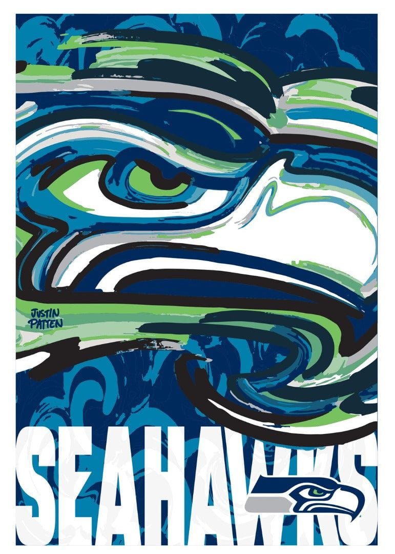 Seattle Seahawks Garden Flag 2 Sided Justin Patten Logo 14S3827JPAL Heartland Flags