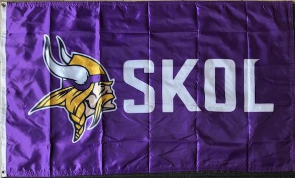 SKOL Minnesota Vikings Flag 3x5 2 Sided 96190116 Heartland Flags
