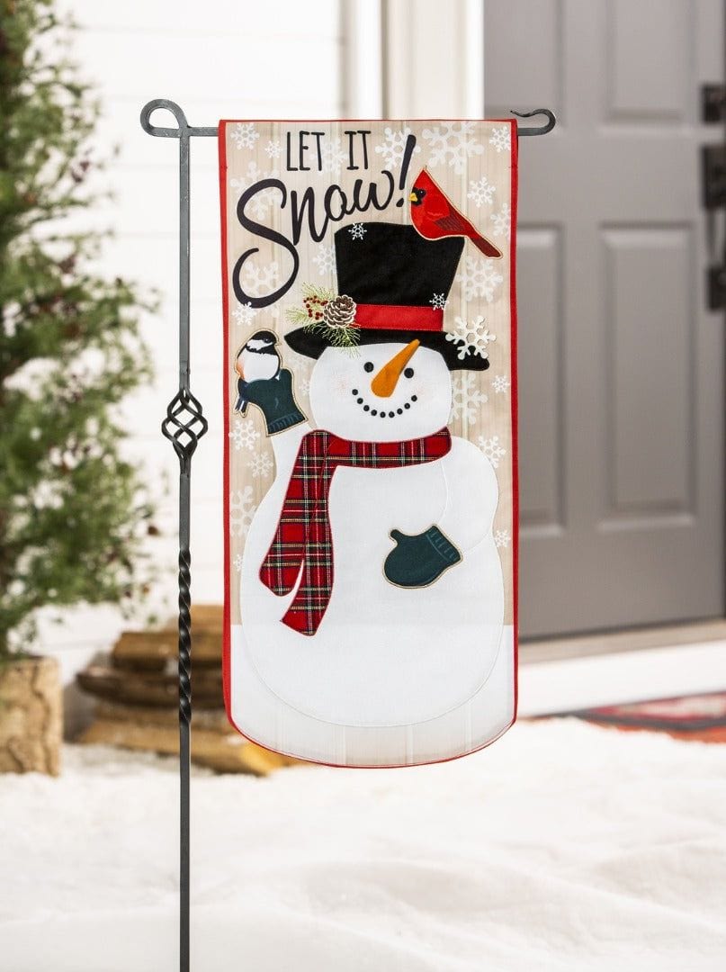 Snowman Let It Snow Long Garden Flag 2 Sided XL 14L10532XL Heartland Flags