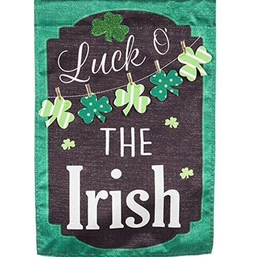 St. Patrick's Day Flag 2 Sided Chalkboard Clovers House Banner 13L8366BL Heartland Flags
