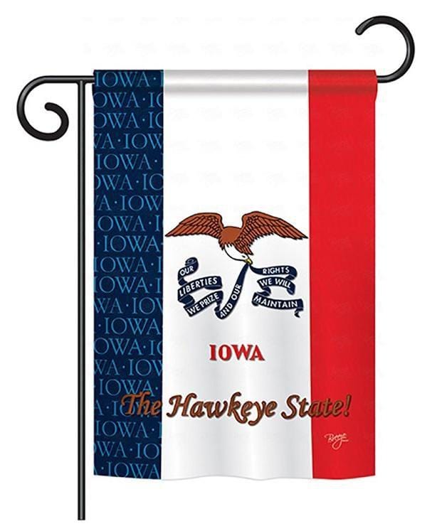 State of Iowa Garden Flag 2 Sided The Hawkeye State 58111 Heartland Flags