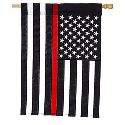 Thin Red Line Flag 2 Sided Vertical House Flag Applique 158822 Heartland Flags