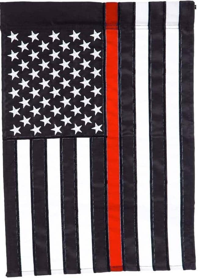 Thin Red Line Garden Flag 2 Sided Firefighter Applique 168822 Heartland Flags