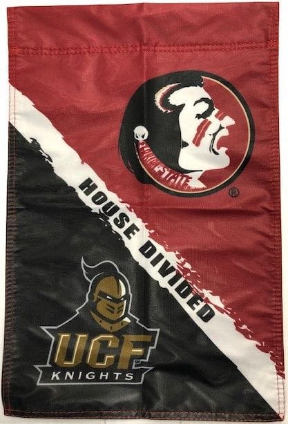 UCF vs Florida State House Divided Garden Flag 2 Sided Rivalry 431403 Heartland Flags