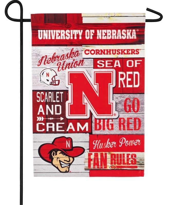 University of Nebraska Garden Flag 2 Sided Go Big Red 14L949FR Heartland Flags