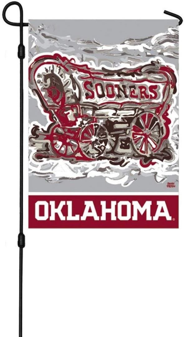 University of Oklahoma Garden Flag 2 Sided Justin Patten Sooners 14S974JPA Heartland Flags