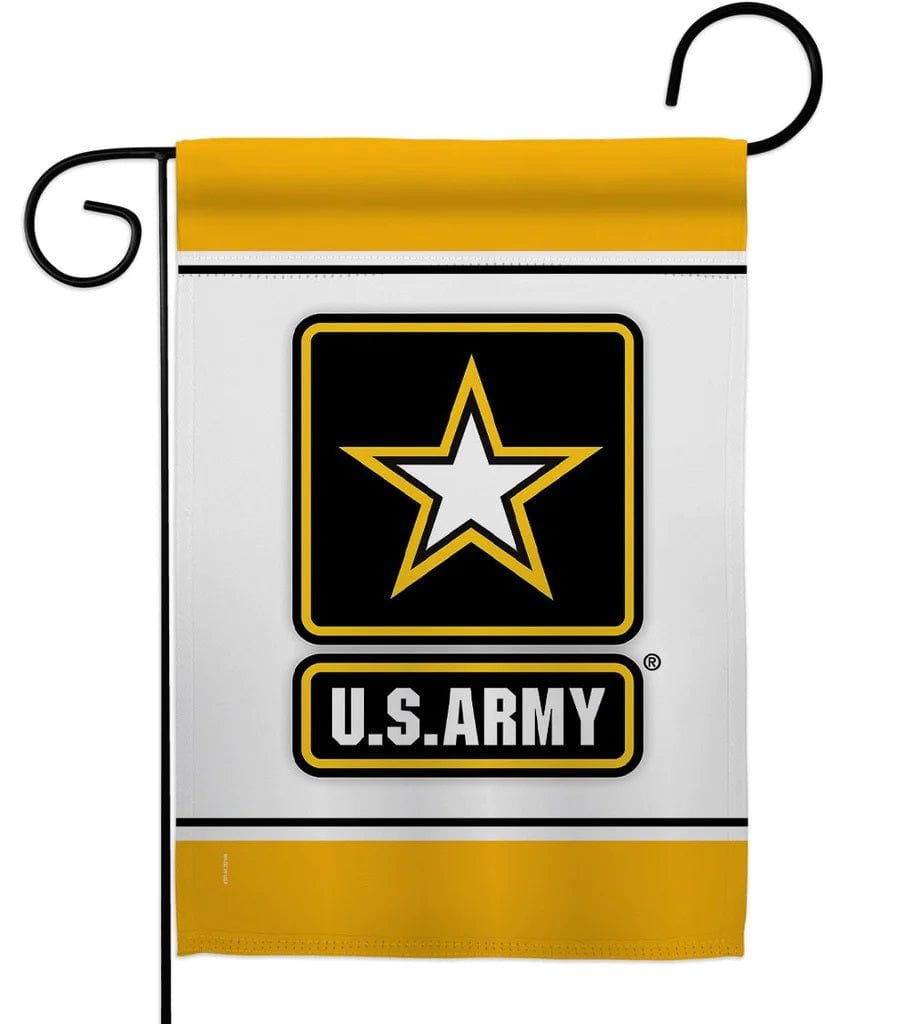 US Army Garden Flag 2 Sided White Yellow 70031 Heartland Flags