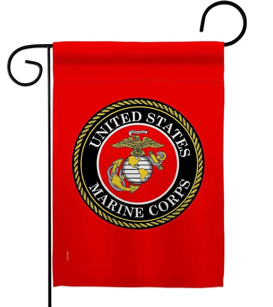 US Military Marine Corps Garden Flag 2 Sided Logo 70014 Heartland Flags