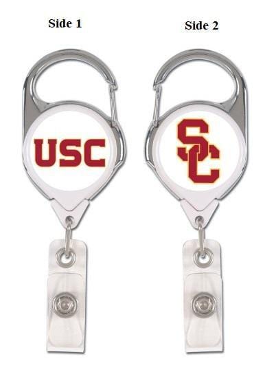 USC Trojans Retractable Reel Badge Holder Two Designs 2 Sided 47080016 Heartland Flags