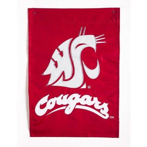 Washington State University Cougars Garden Flag 2 Sided Applique 16998 Heartland Flags