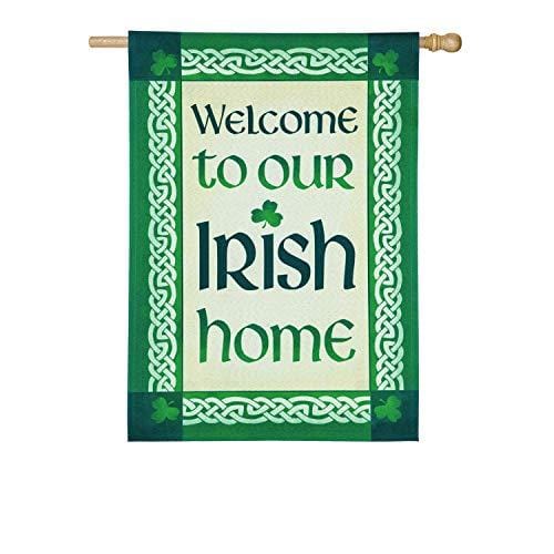 Welcome To Our Irish Home Flag 2 Sided heartlandflags