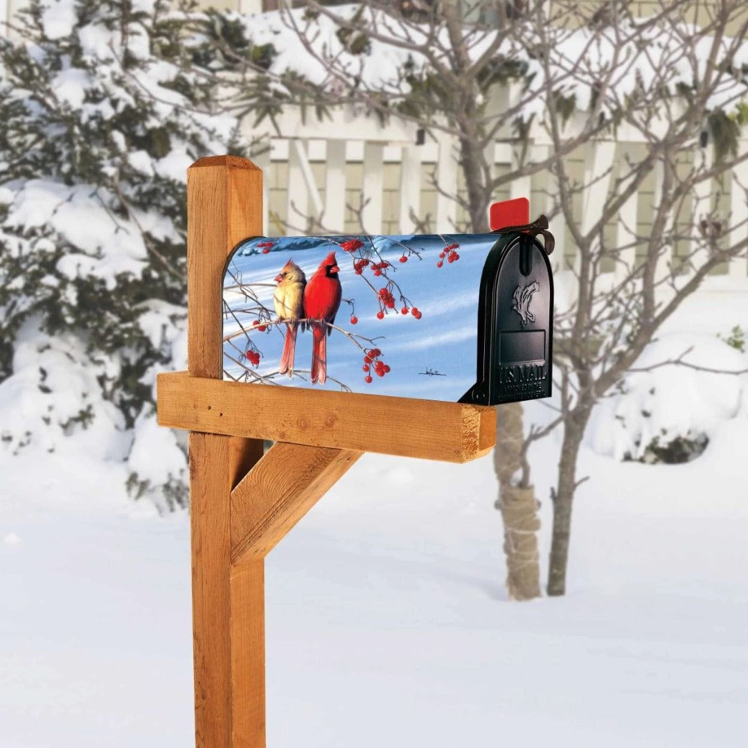 Winter Cardinals In Snow Mailbox Cover Mailwrap 03133 Heartland Flags