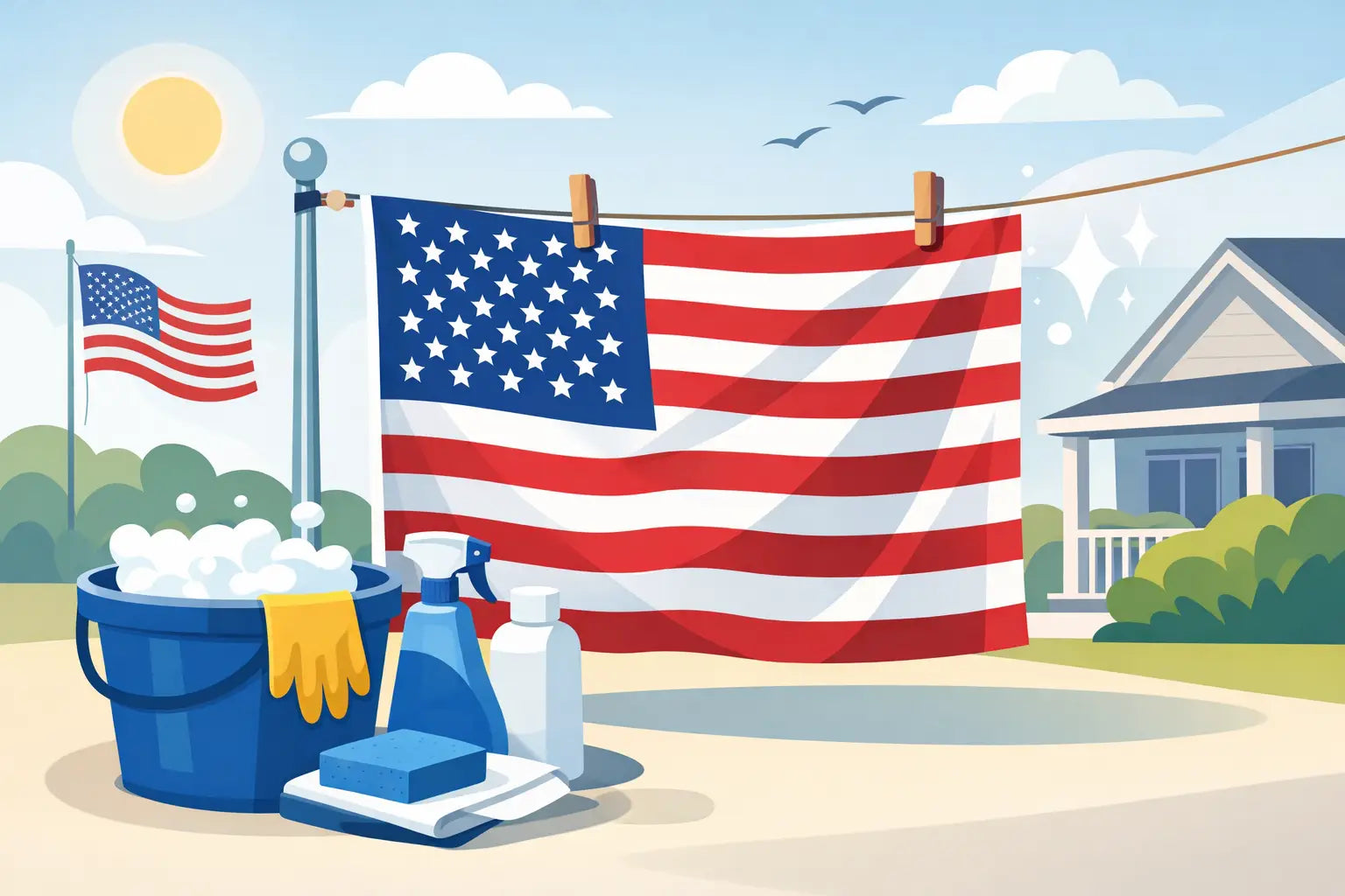 How to Clean Outdoor American Flag Right