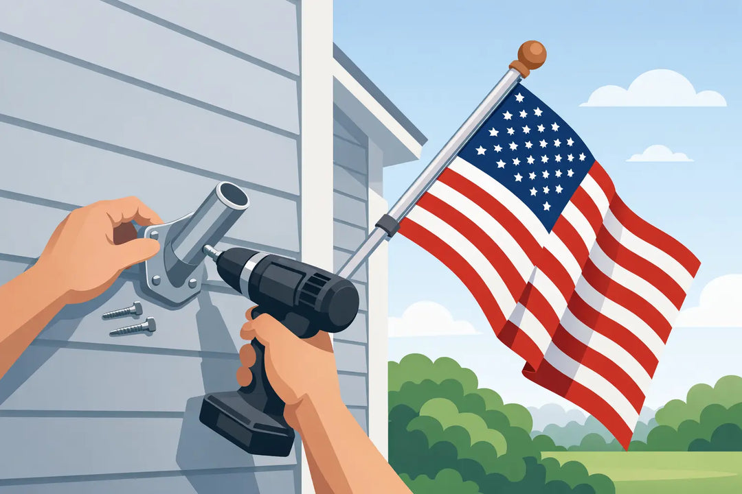 How to Mount a Flag Bracket on House Siding