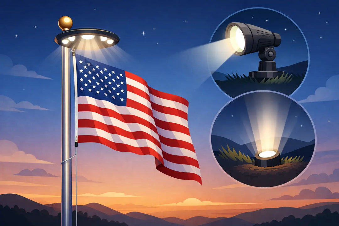 American Flag Pole Light Options Explained