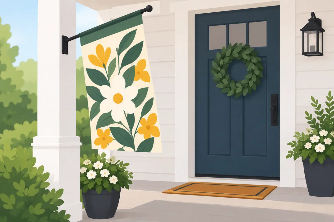 A Porch Flag Decor Makeover Example for Your Entry