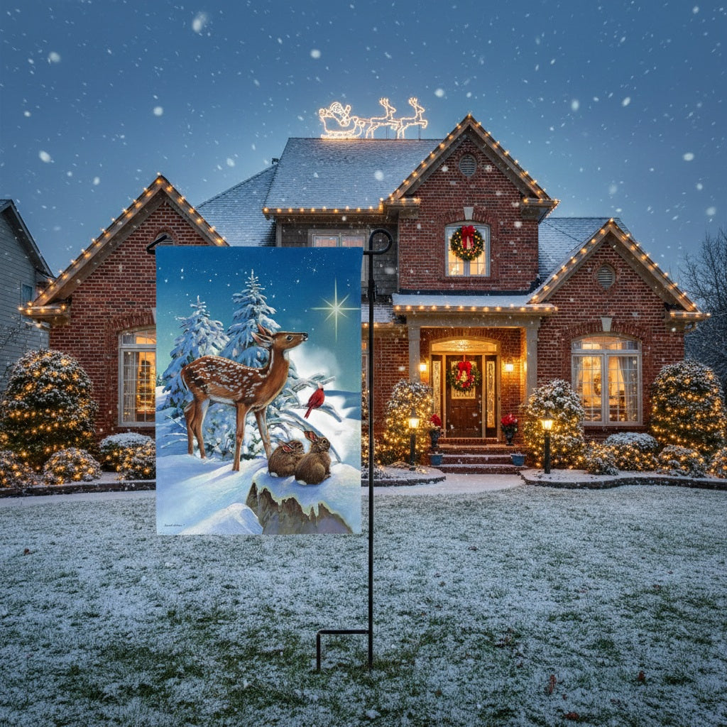 Winter Garden Décor Ideas: Art Poles & Flags That Add Color to the Cold Season