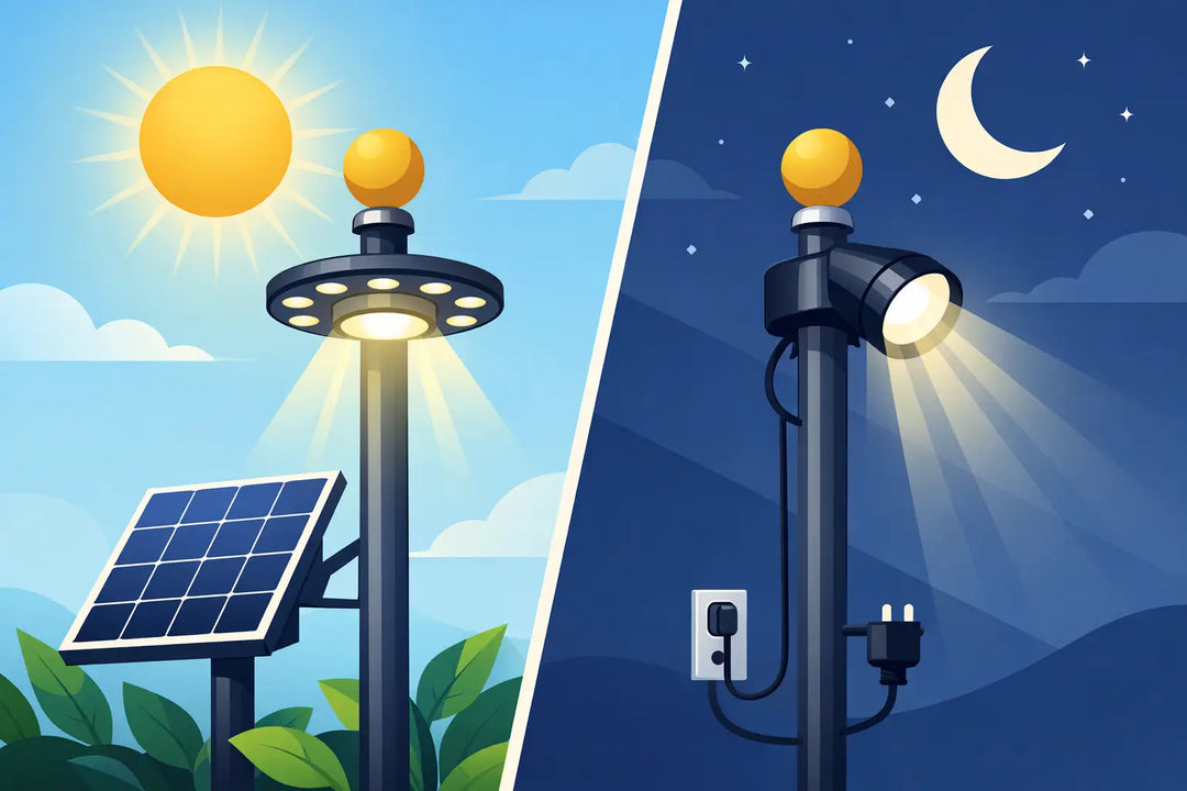 Solar vs Electric Flagpole Lights