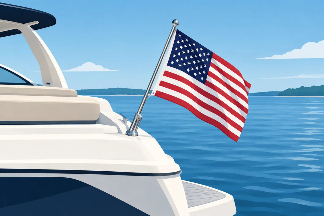 American Flag for Boat Stern: Size and Setup