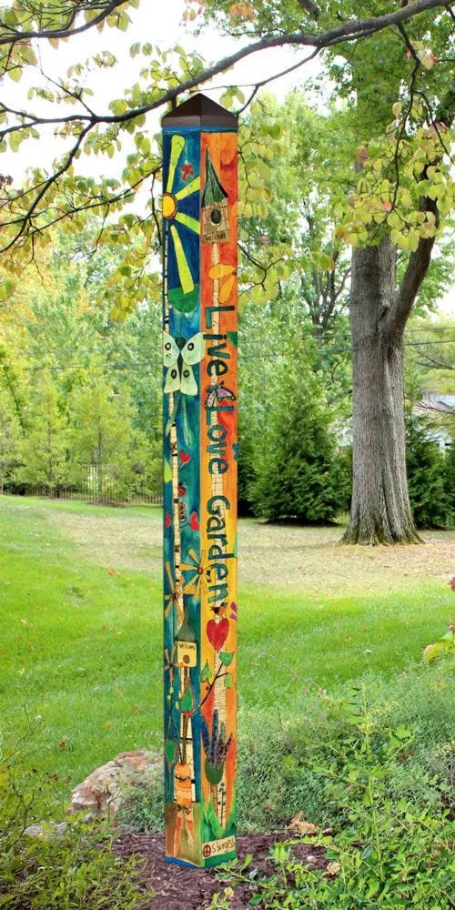 6 feet Art Poles Painted Peace