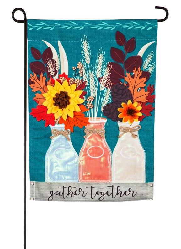 Autumn Milk Bottles 2 Sided Garden Flag