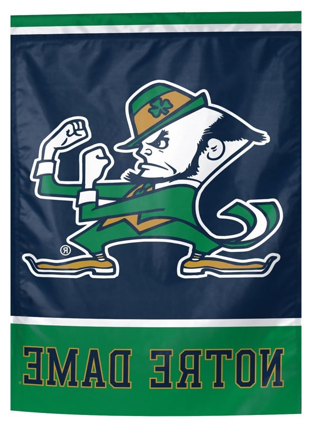 Notre Dame Garden Flag Leprechaun Logo Single Sided