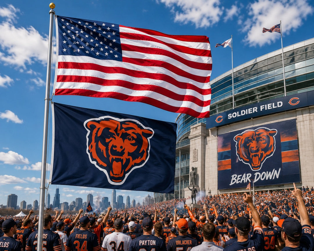 Chicago Bears Navy Bear Head Logo 3x5 Flag
