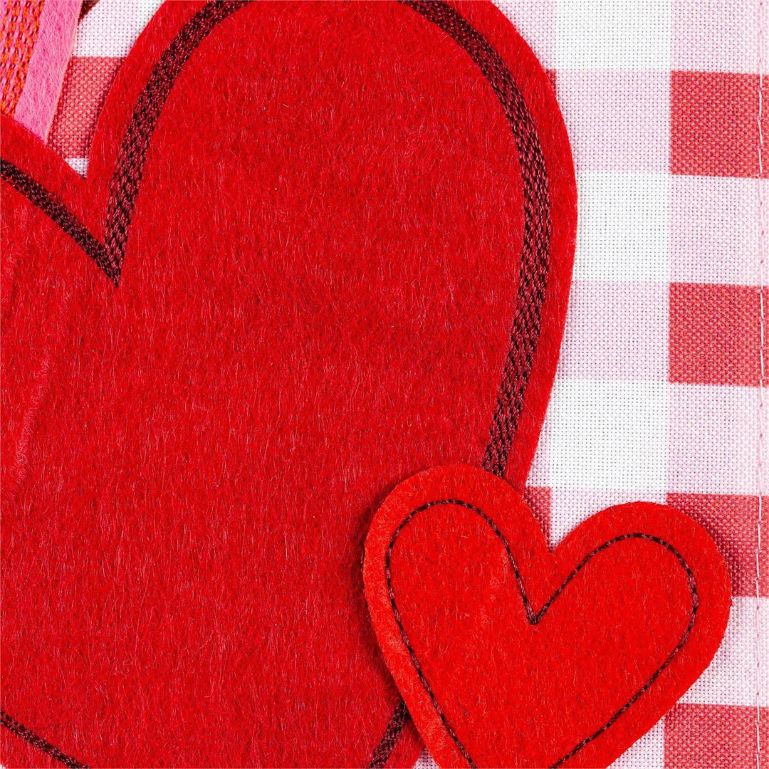 Valentine Hearts and Checks 2 Sided Garden Flag