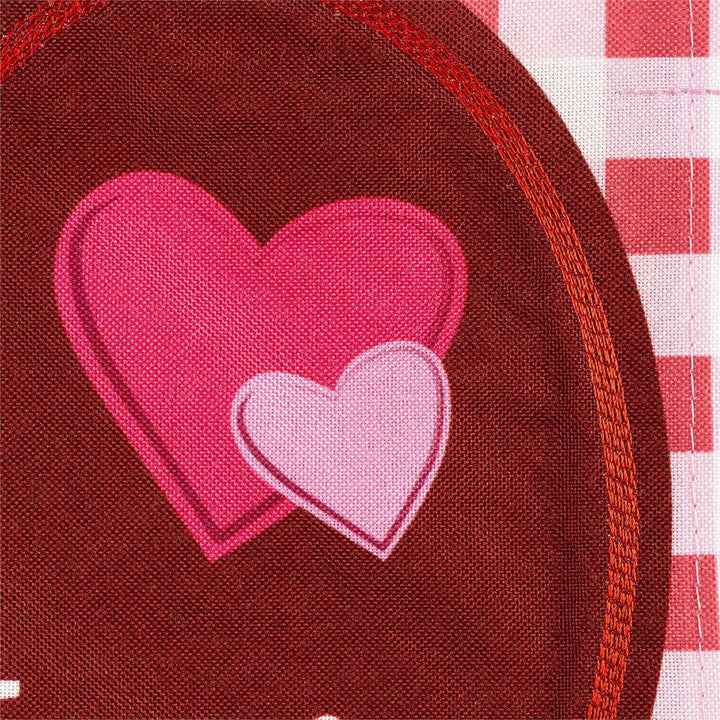 Valentine Hearts and Checks 2 Sided Garden Flag