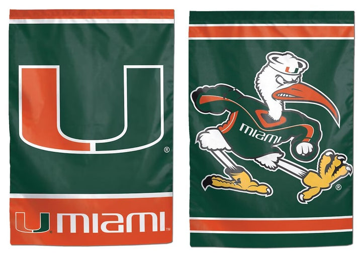 University of Miami 2 Sided Garden Flag