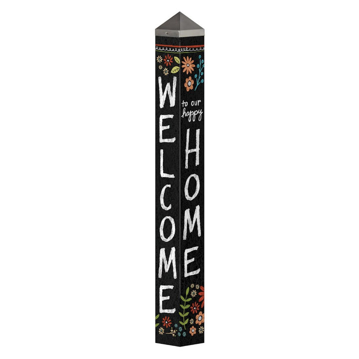 Chalkboard Floral Art Pole 40 Inches