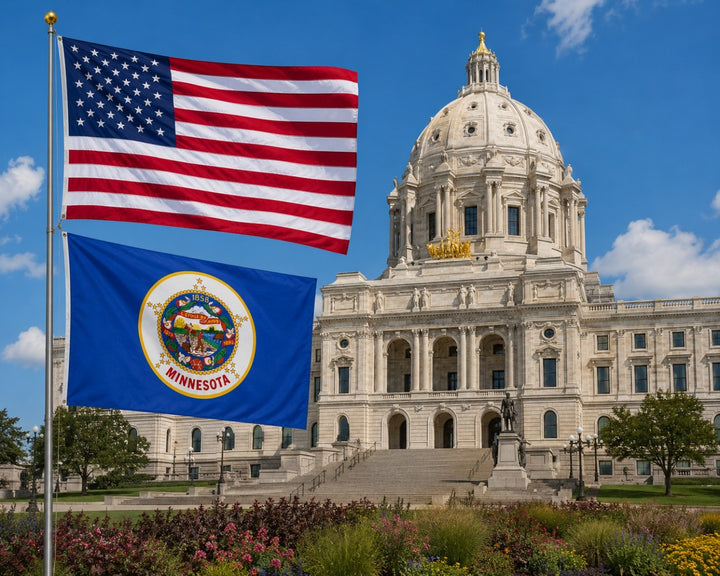 Vintage State of Minnesota 3x5 Flag Old Logo