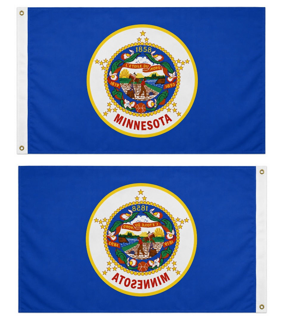 Vintage State of Minnesota 3x5 Flag Old Logo