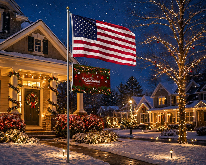 Merry Christmas And Happy New Year 2 Sided 3x5 Flag