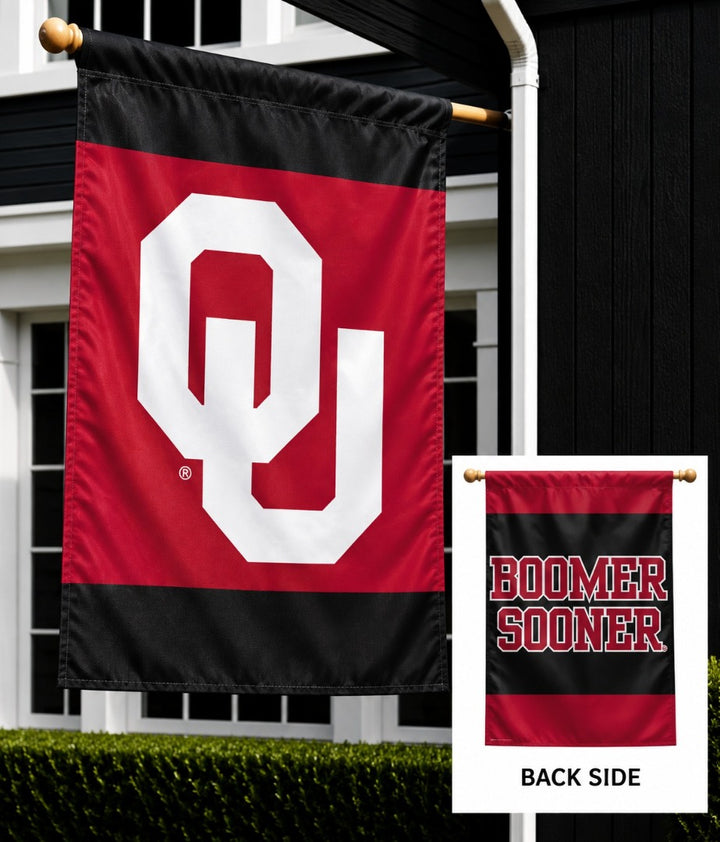 Oklahoma Sooners 2 Sided Boomer Sooner Banner