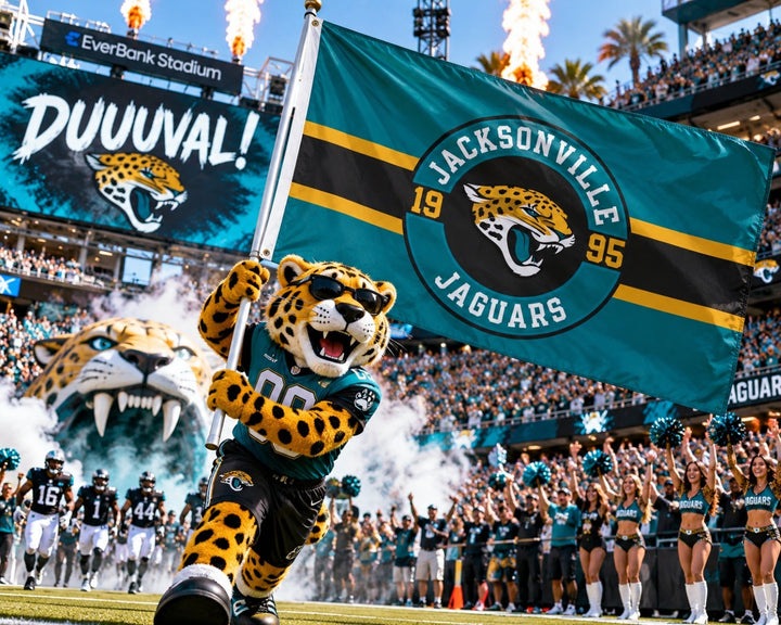 Jacksonville Jaguars 2 Sided 3x5 Flag Embroidered