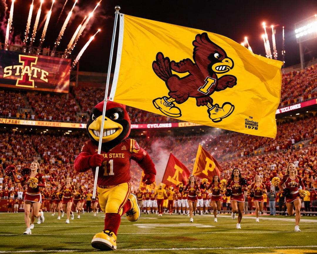 Iowa State Angry Cy 2 Sided Yellow 3x5 Flag