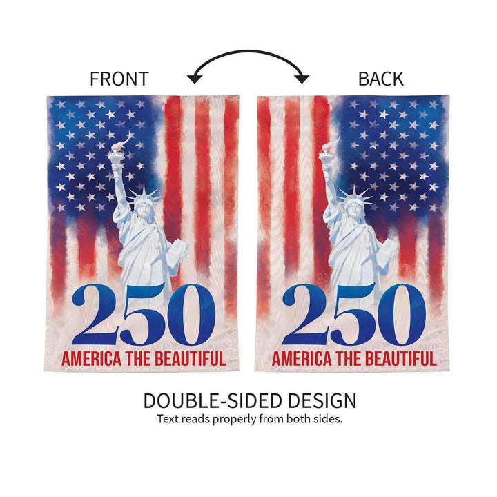 250th Anniversary America The Beautiful 2 Sided Garden Flag - front and back double-sided design