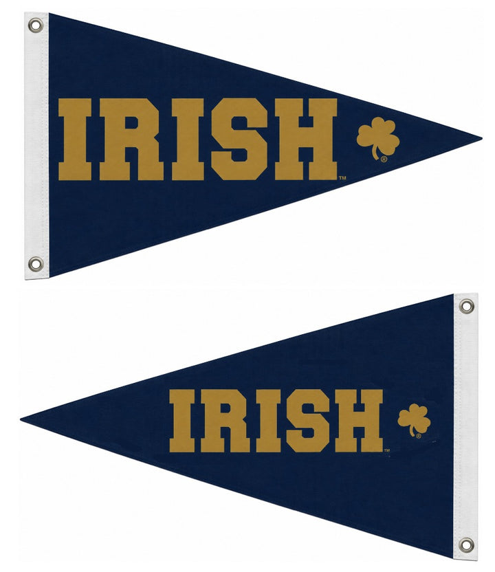Notre Dame 2 Sided IRISH Clover Pennant