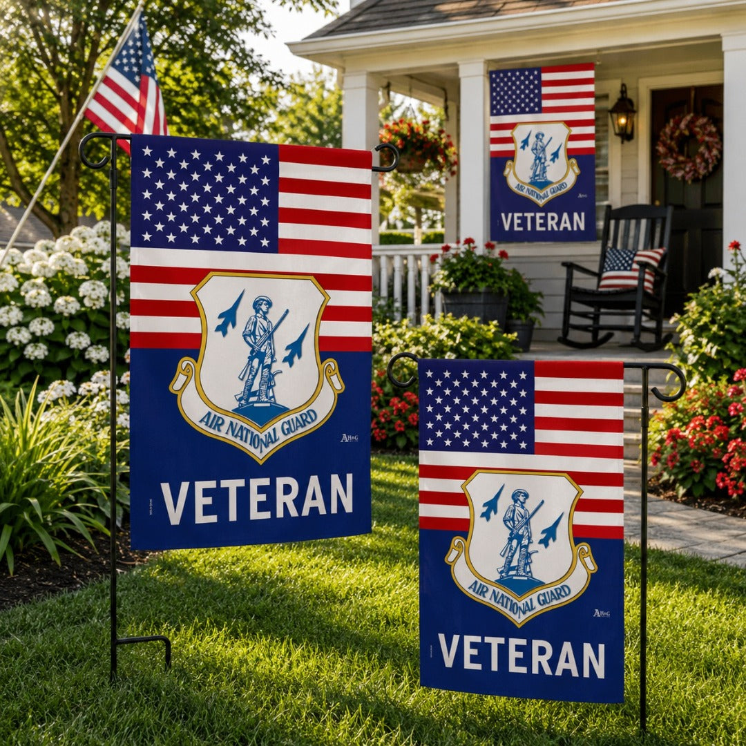 Air National Guard Veteran 2 Sided Garden Flag
