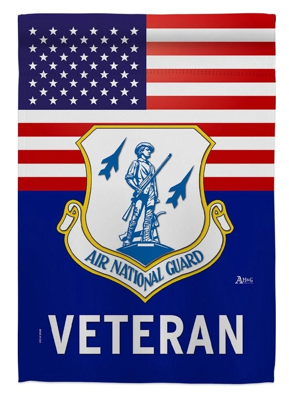 Air National Guard Veteran 2 Sided Garden Flag