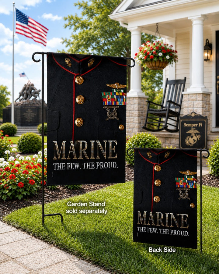 Dress Blue 2 Sided Marine Corps Garden Flag