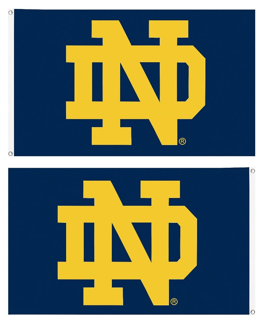 Notre Dame Gold Logo 2 Sided 3x5 Flag
