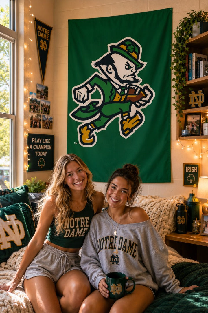 Notre Dame Football Mascot 2 Sided Banner