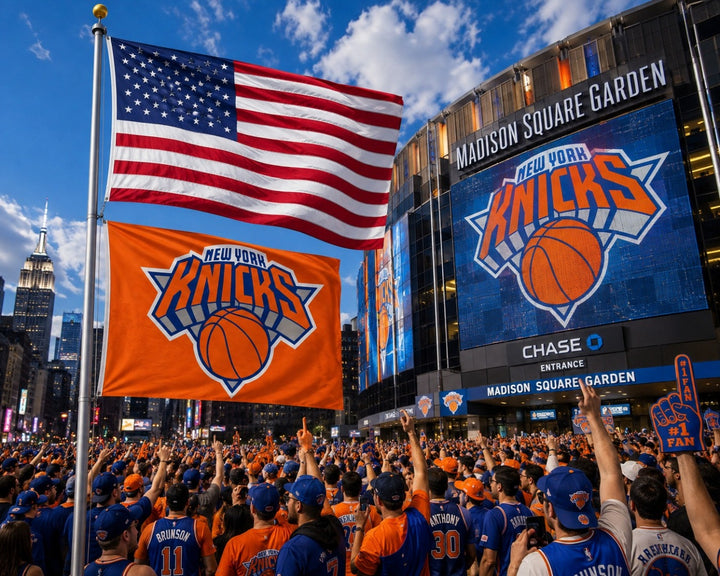 New York Knicks 2 Sided Orange 2x3 Flag
