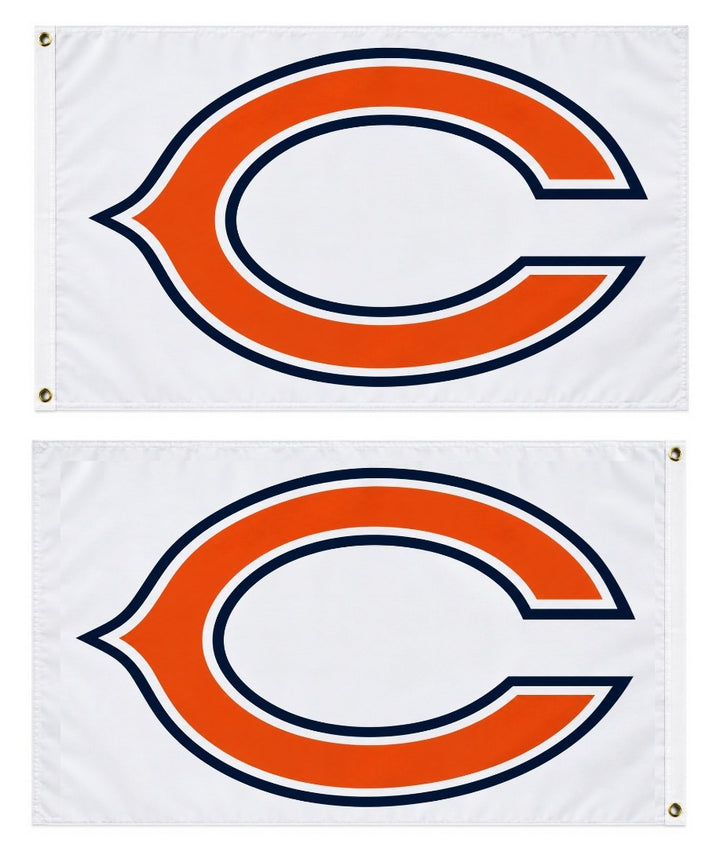 Chicago Bears White 2 Sided 3x5 Flag